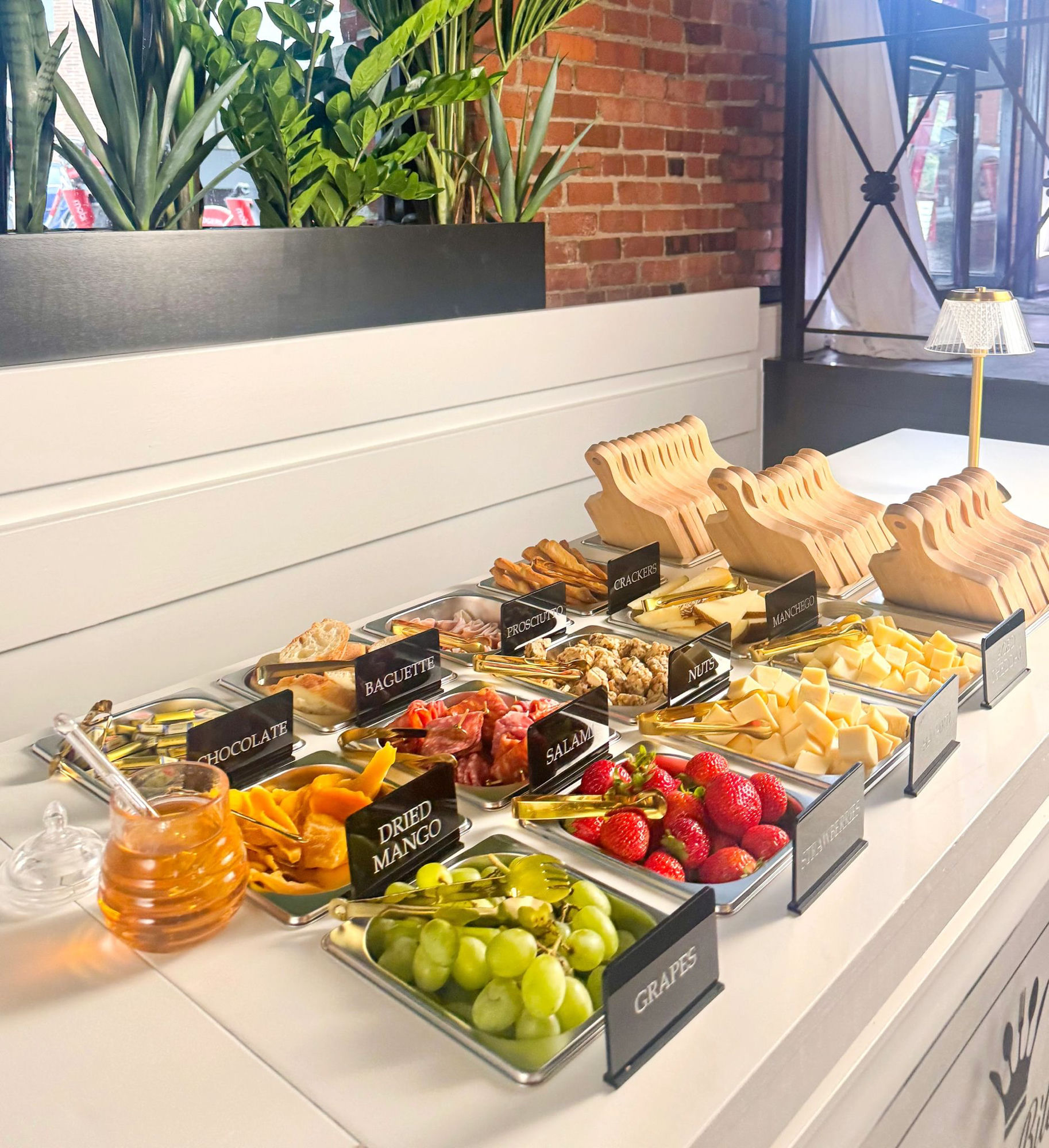 Grazing station at pop-up event